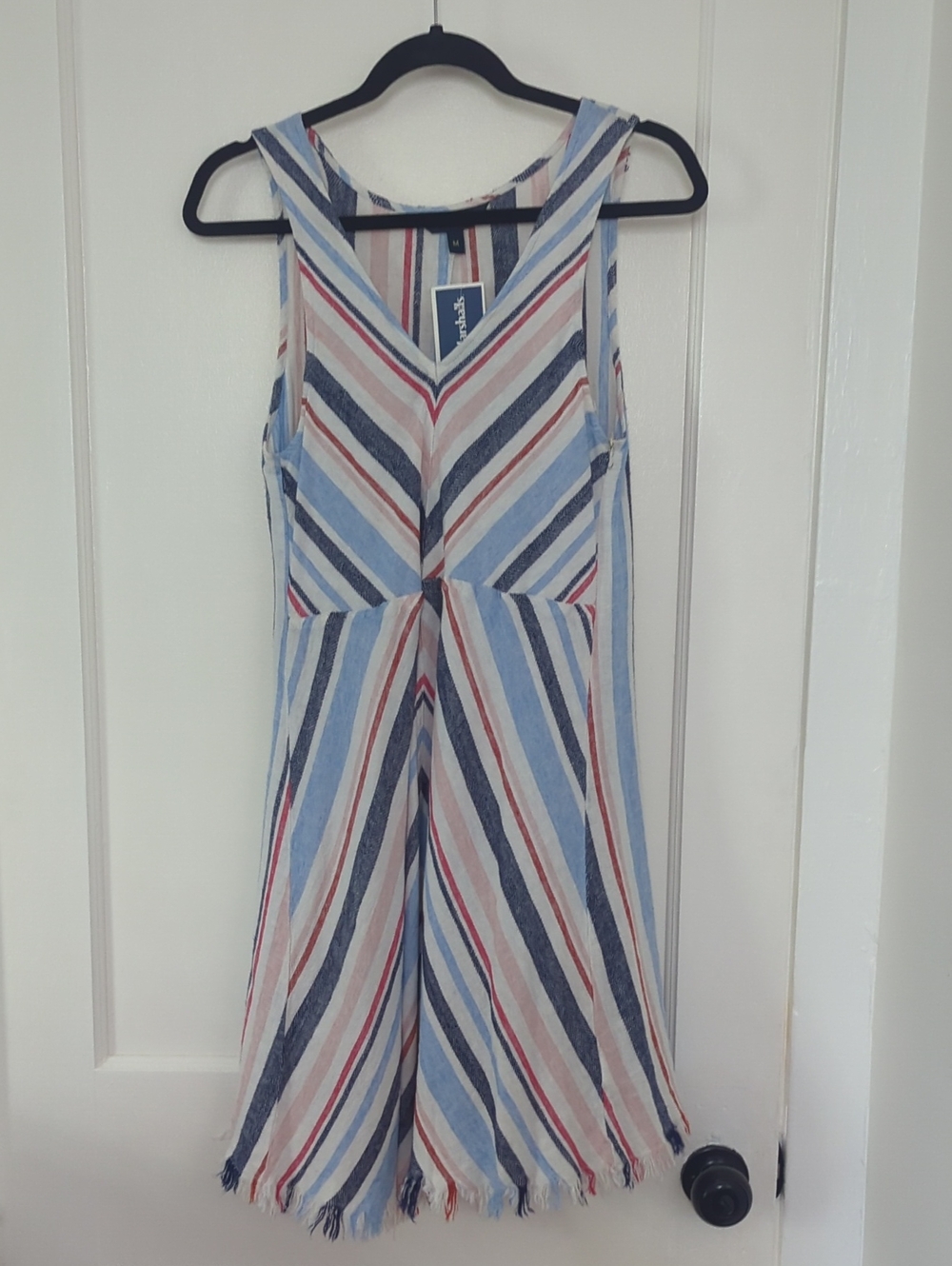 Indigo Rein Striped Sleeveless Dress- Blue, White & Red Size M New